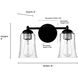 Abilene 2 Light 15 inch Cottage White Vanity Light Wall Light